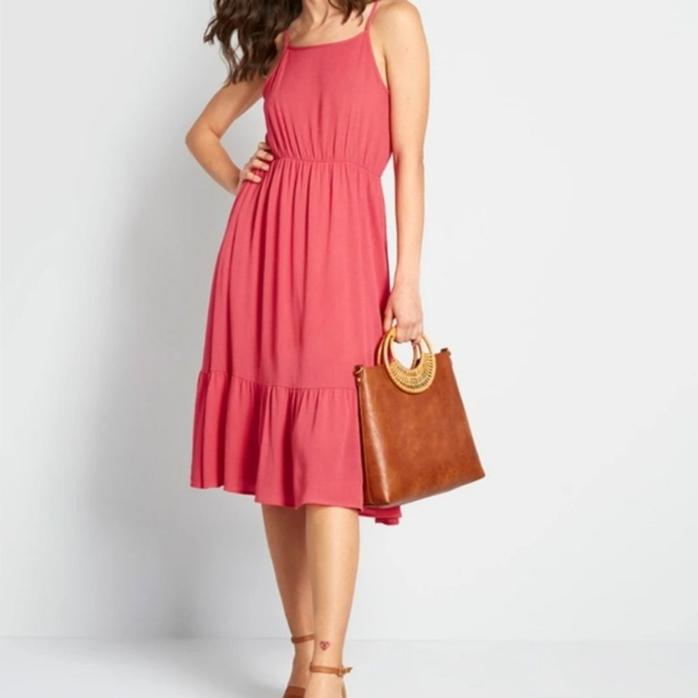 Peach Love California Dress - Modcloth - Pink - Size M - Midi